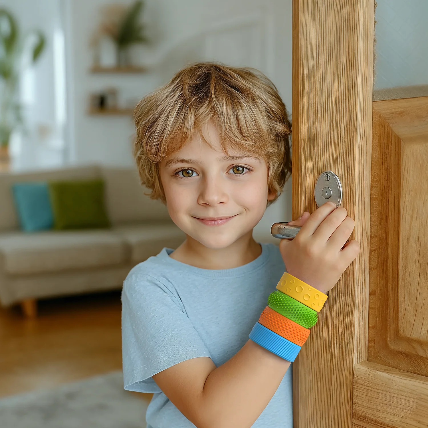 Bracciale sensoriale schiaffo Giocattoli agitati, Giocattolo antistress in silicone per bambini Bambini ADHD Autismo Calmante Antistress Ansità Confezione da 6