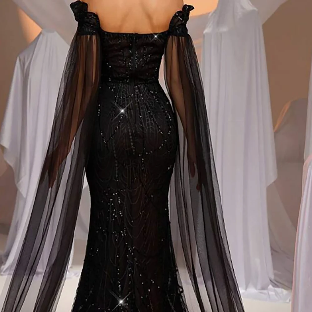 فساتين سهرة رسمية أنيقة بدون أكتاف مطرزة بحورية البحر فساتين حفلات أعياد الميلاد حسب الطلب