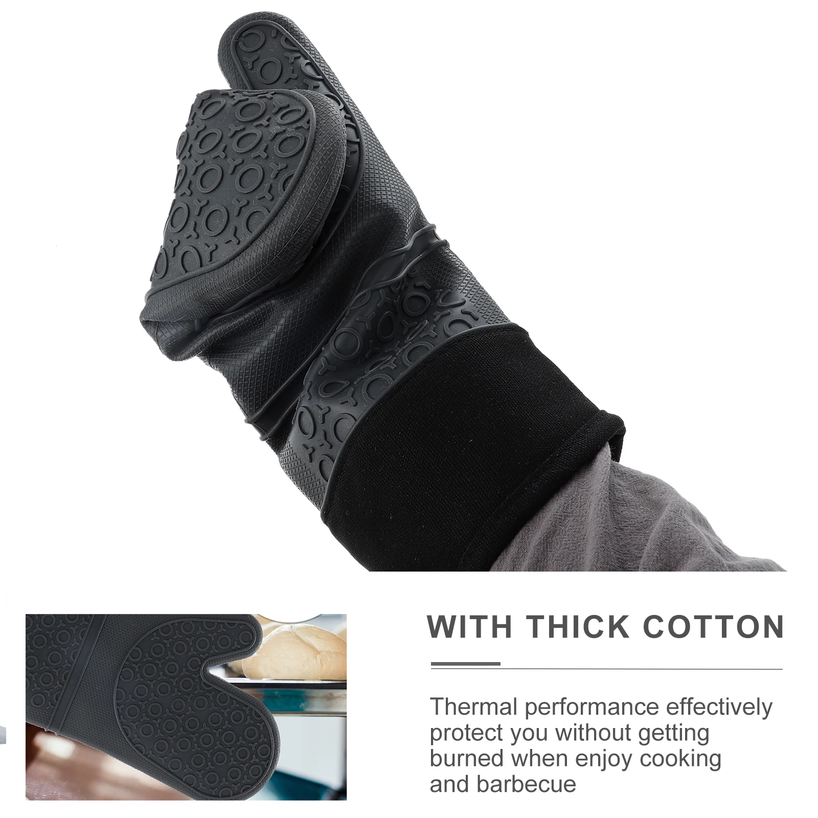 

Silicone Heat Resistant Oven Gloves Non Slip Cooking Mitts Premium Material Easy Clean Hot Pans Plates Utensils Burns Protection