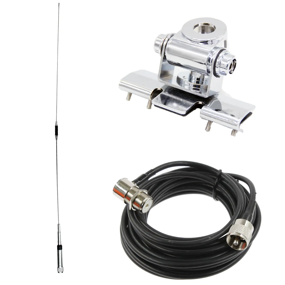 

NL-770R antenna with White RB-400 Mount Bracket and 5M RG58 Extension Cable For Car Radio Kenwood Yaesu ICOM