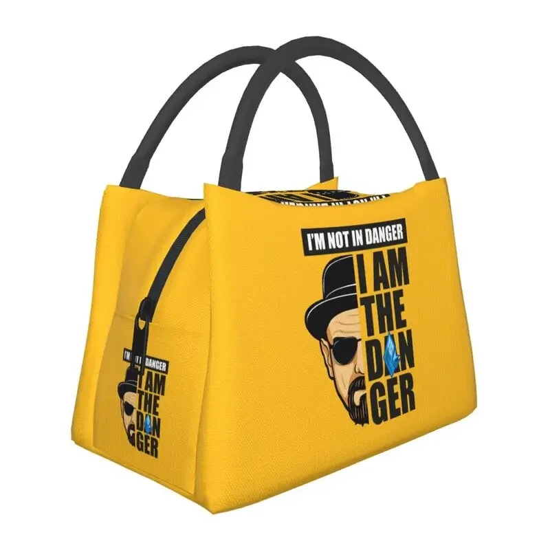 Heisenberg I Am The Danger Thermal Insulated Lunch Bag Women Lunch Tote for Outdoor Picnic Meal Food Box