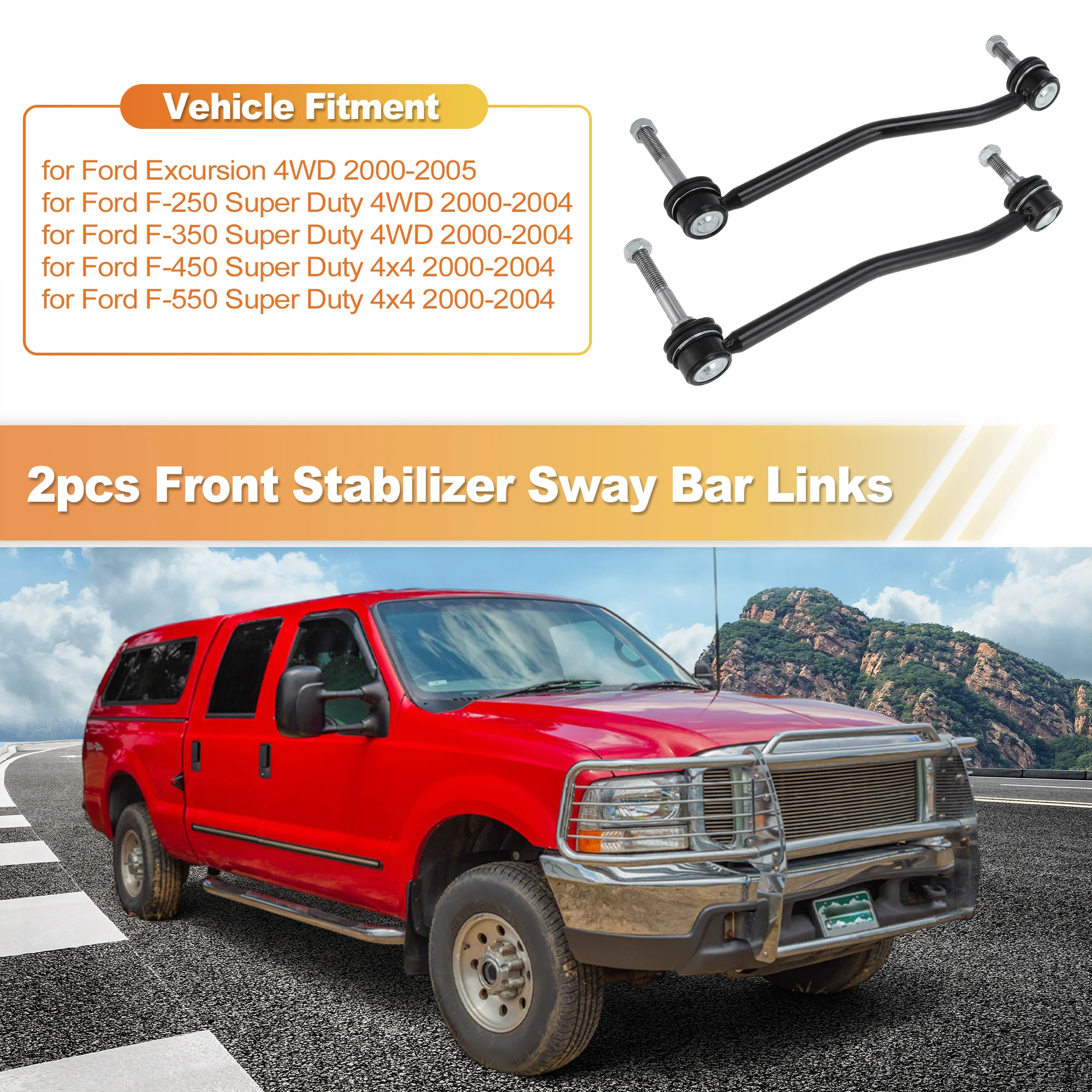 UXCELL K80273/K80274 Front Sway Bar Links Kit for Ford Excursion F250 F350 Super Duty