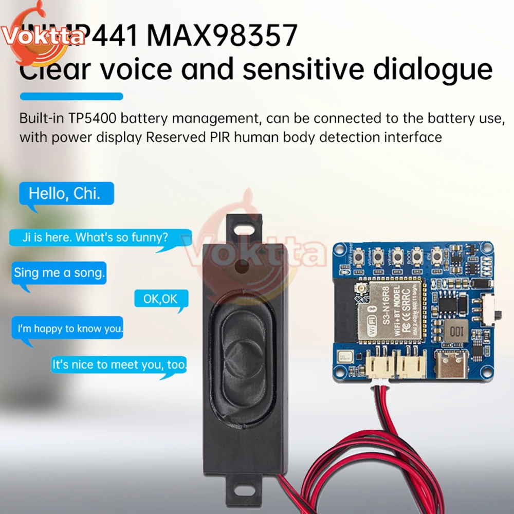 ESP32-S3 Voice Chat Speaker Module AI Artificial Intelligence Development Board Supports Deepseek Big Model Type-C Interface