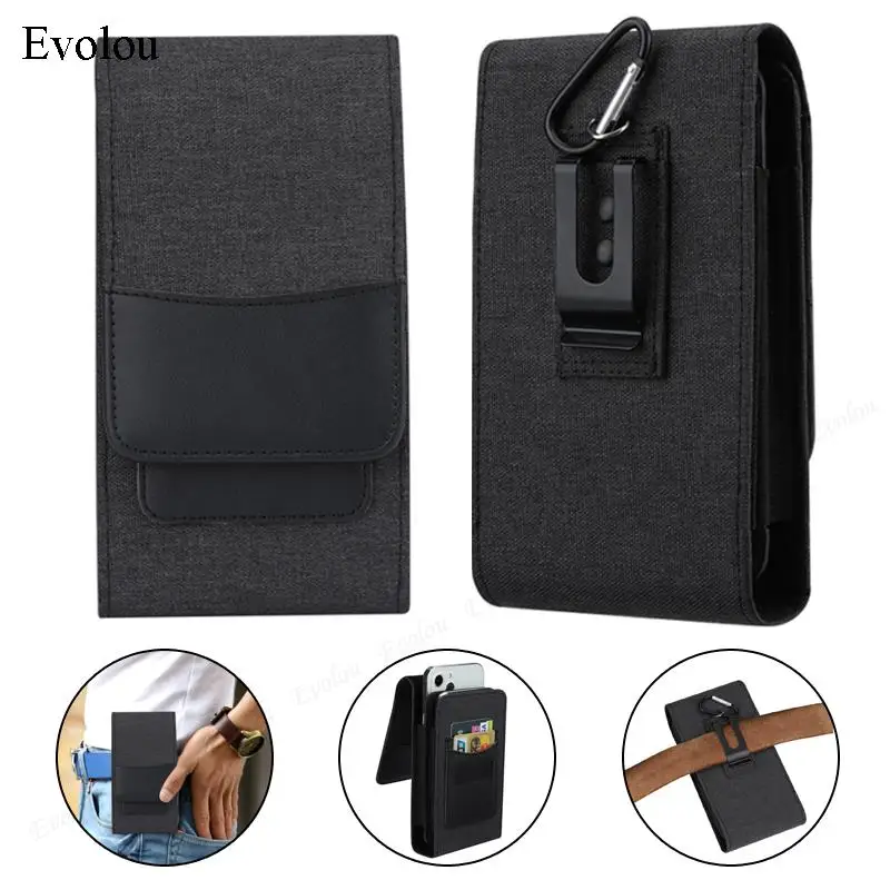 Oxford Cloth Holster Flip Case For Samsung Galaxy A55 A35 A25 A15 05S A54 A53 Belt Clip Card slot Leather Waist Bag Phone Pouch