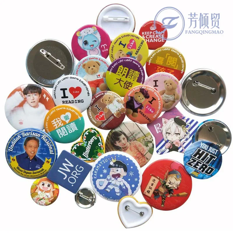 New Fashion Custom Personalize Tinplate Lapel Metal Badges Brooch Pin Personal Pet Photos Customize Handmade Badge Pins As Gifts