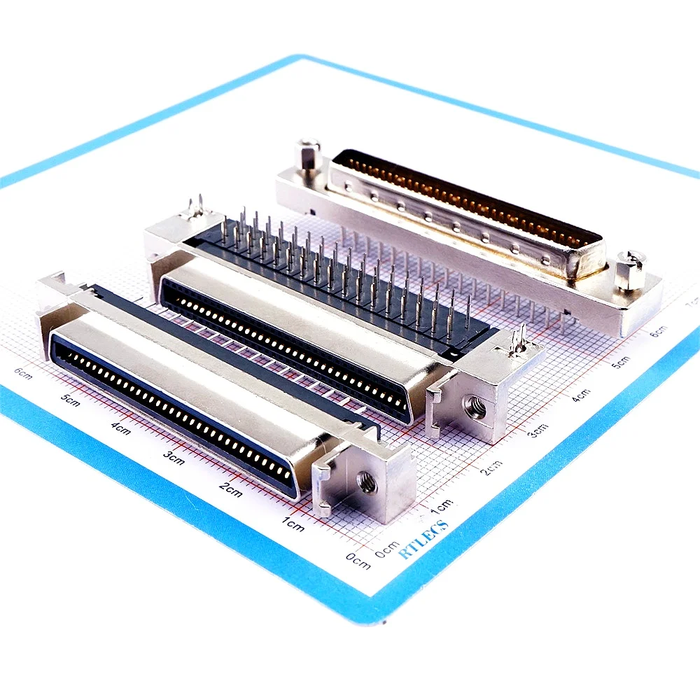 2 Pcs 68 Pin Servo Driver SCSI Connector HPCN MDR Receptacle Slot 10268 PCB CA Type 10268-5212PL Zinc Alloy Shell