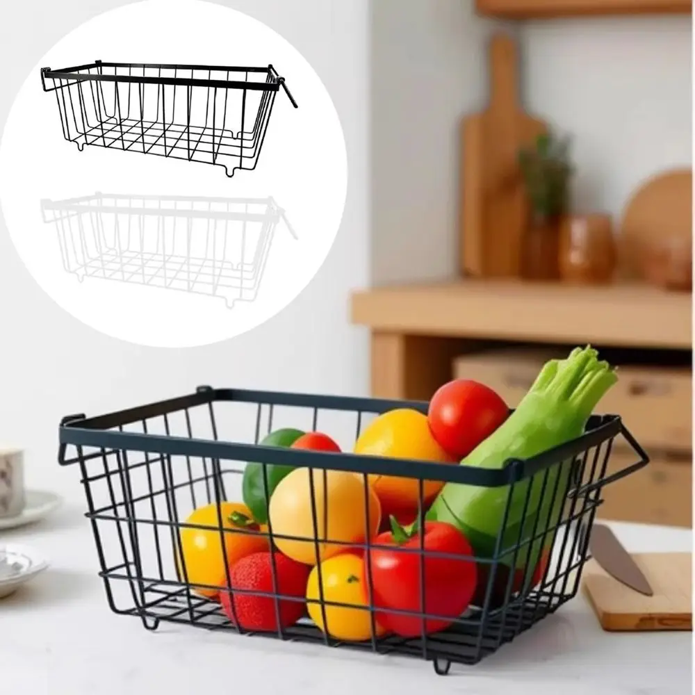 

3pcs/set Foldable Handle Stackable Freezer Basket Easy Access Multifunction Fridge Storage Basket Food Sorting Space Saving