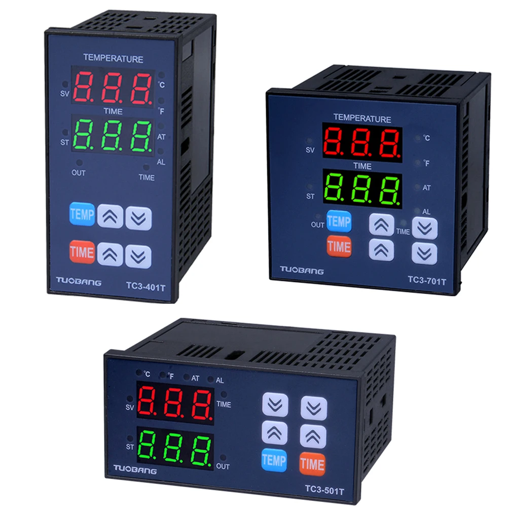 Máquina de Carimbo Quente de Transferência de Calor Multifuncional Controlador de Temperatura de Display Digital Tempo Integrado Tc3401