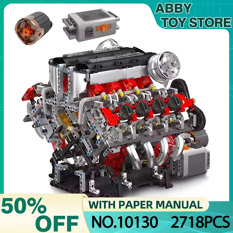 

Литая король 10130 MOC технический автомобиль F488 Supercar V8 двигатель строительные блоки кирпичи головоломка сборка игрушка Рождественский подарок для ребенка