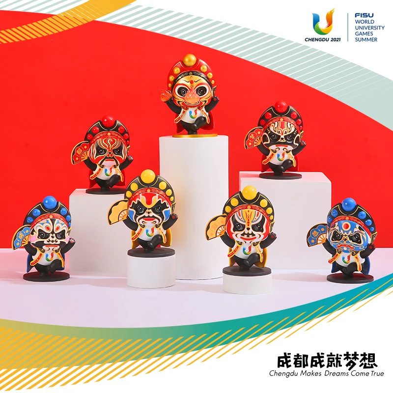 Chengdu Universiade Sichuan Opera Face Changing Blind Box Handmade Model Rongbao Mascot Panda Cultural Creative Souvenir Gift