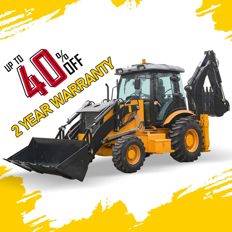 Easy maintenance Shock Absorbing Seat Wheel Digging Loader Excavator Loader Combo Front Loader Backhoe