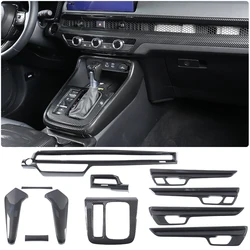 Suitable for 2023-2024 Honda CRV interior decoration center console gear head door decoration carbon fiber pattern accessories