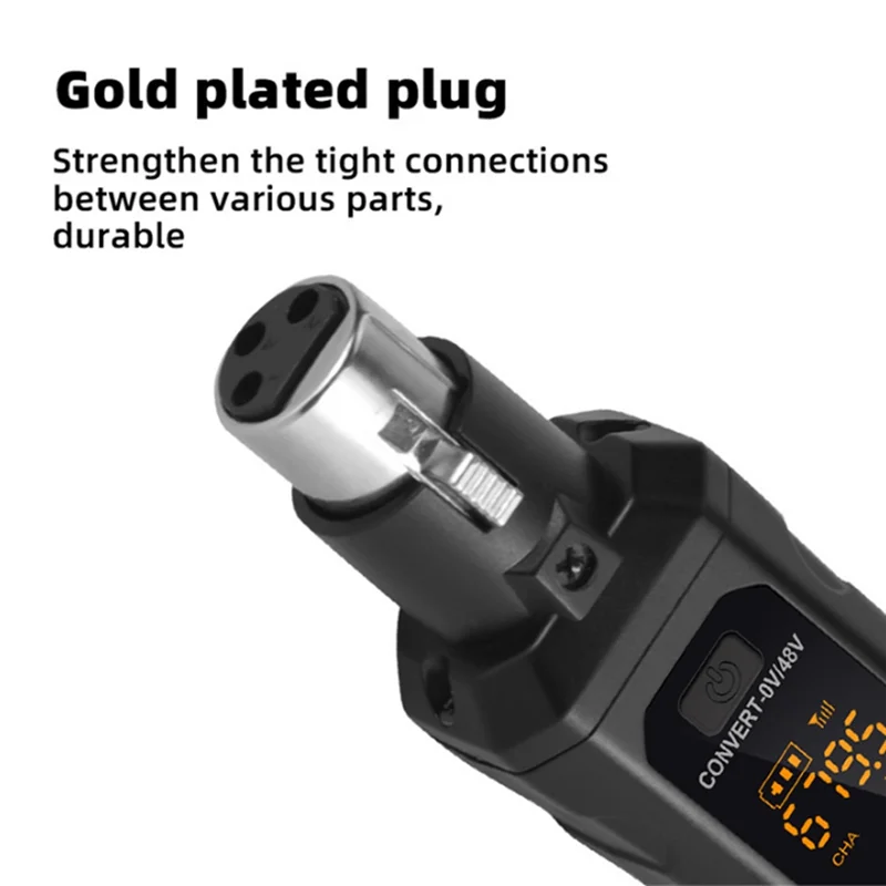 ELECT-UHF XLR Adapter System Wireless Microphone Transmitter Receiver System For Dynamic Microphone Guitar Audio Mixer