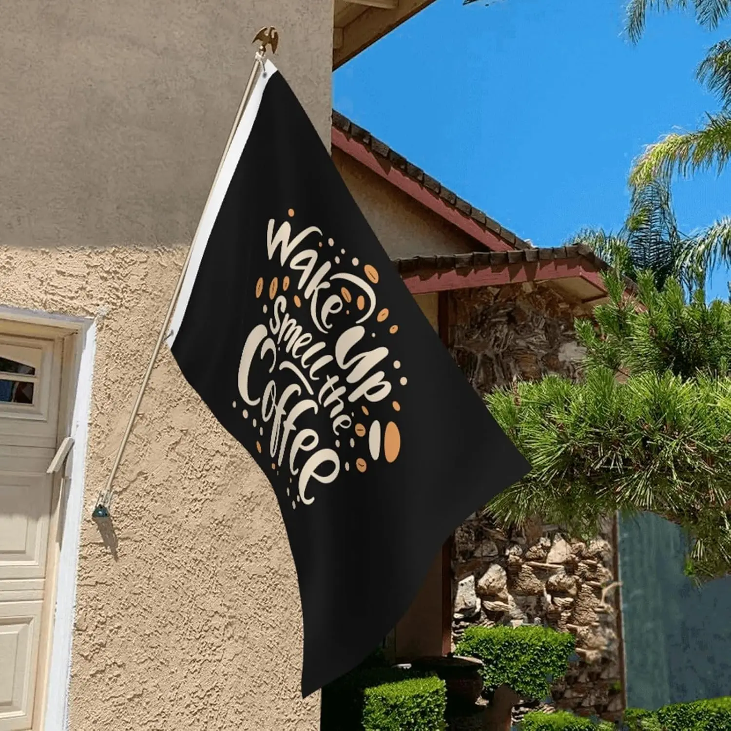 Flagicts 100% Polyester Wake Up And Smell The Coffee Flags