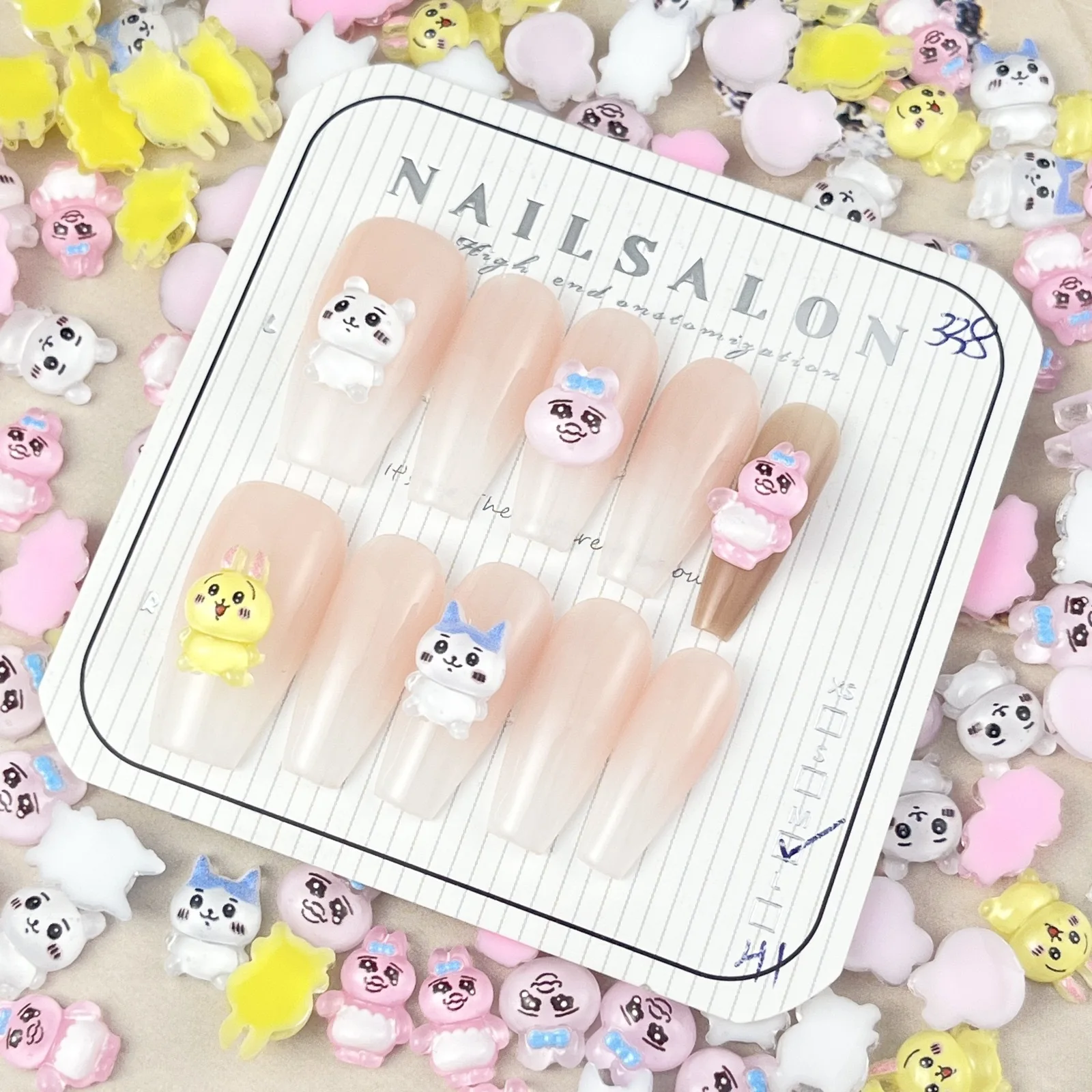 Kawaii Nail Art Decorações, Desenhos Animados Resina Encantos Peças, Cão com Amor, 3D Flatback Gem, Cor Sólida, Novos Acessórios para Unhas, 20Pcs