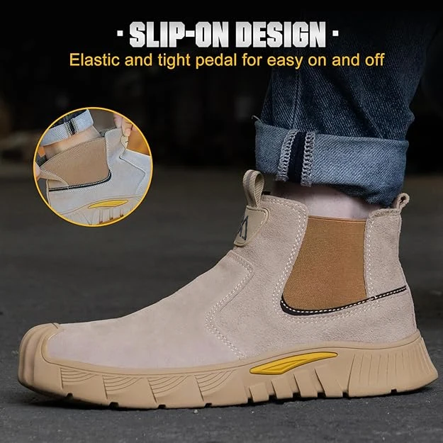 Wear Resistant Durable Steel Toe Work Shoes for Men Women Impact Resistant Steel Toe Cap Lightweight Comfortable Industrial Safety Sneakers All Seasons Construction Footwear Full Sizes Available Perfect Father’s Day Gift for Hard Workers view 6