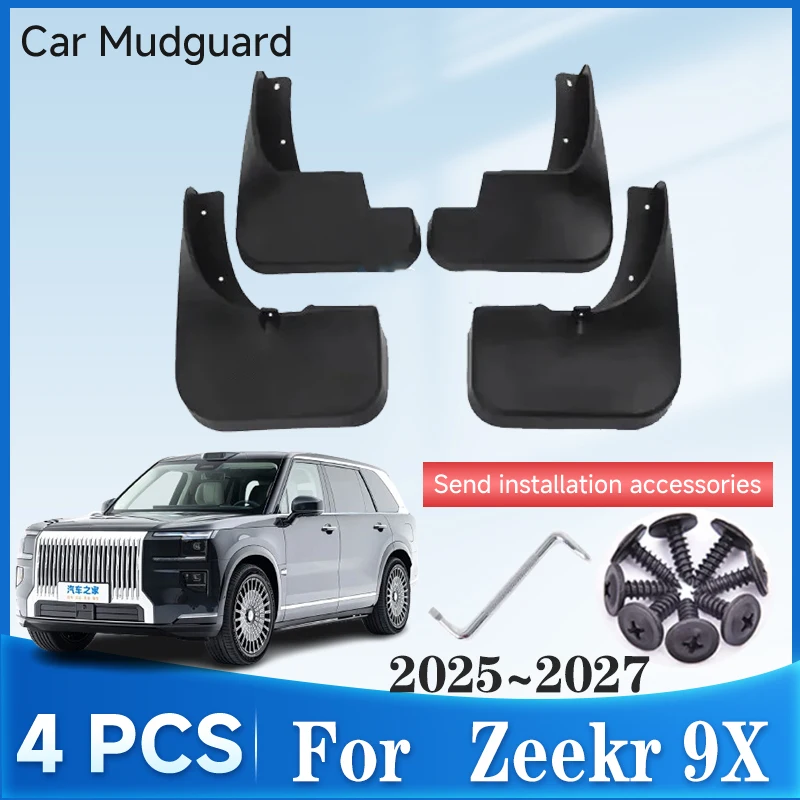 

4 PCS Car Mudguards For Zeekr 9X EX1H 2025 2026 2027 Anti-splash Auto Mudflaps Splash Guards Mud Flaps Fenders Car Accessories
