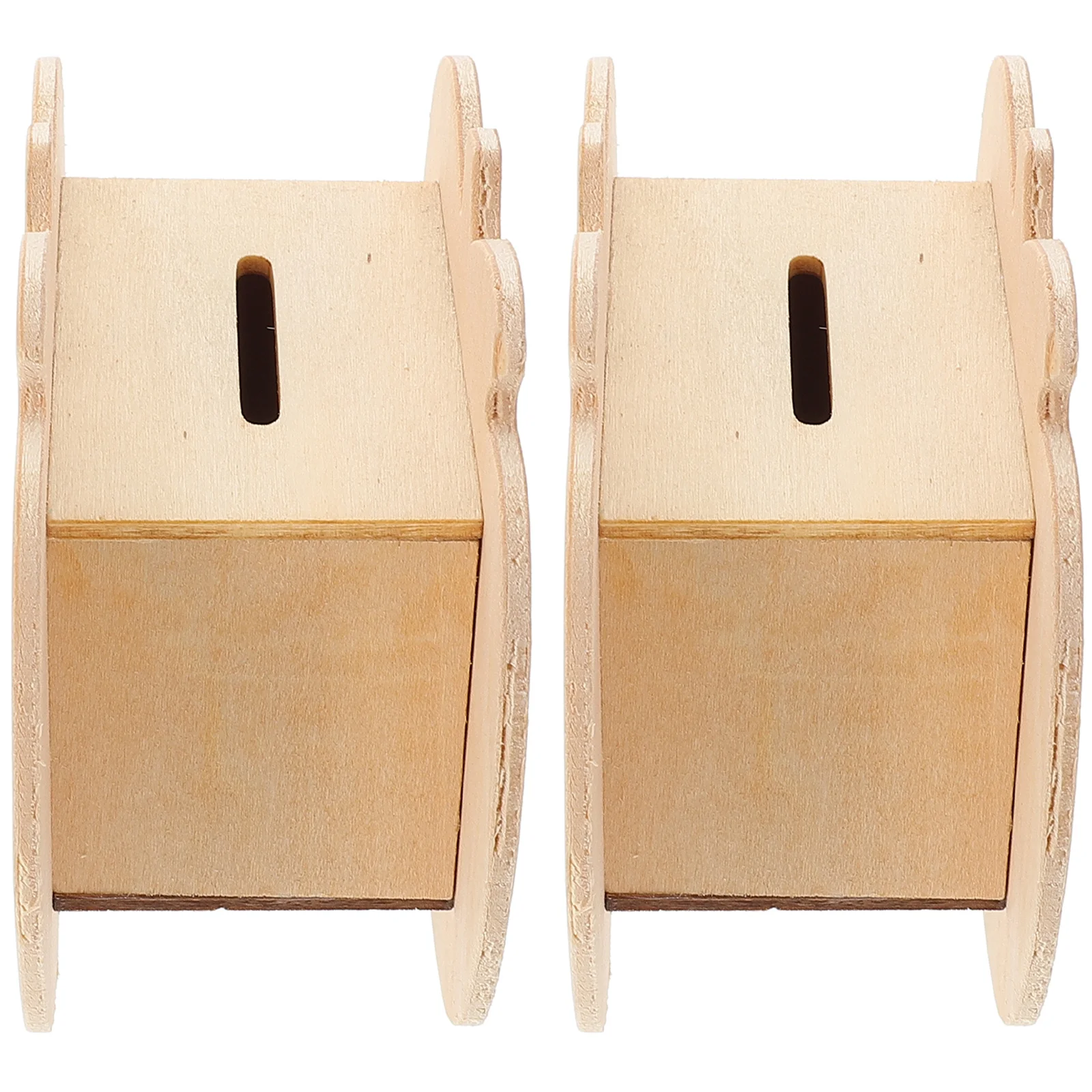 2 pièces tirelire en bois inachevé bricolage tirelire pour enfants créatif éducatif idée cadeau bizarre tirelire enfants boîte à monnaie