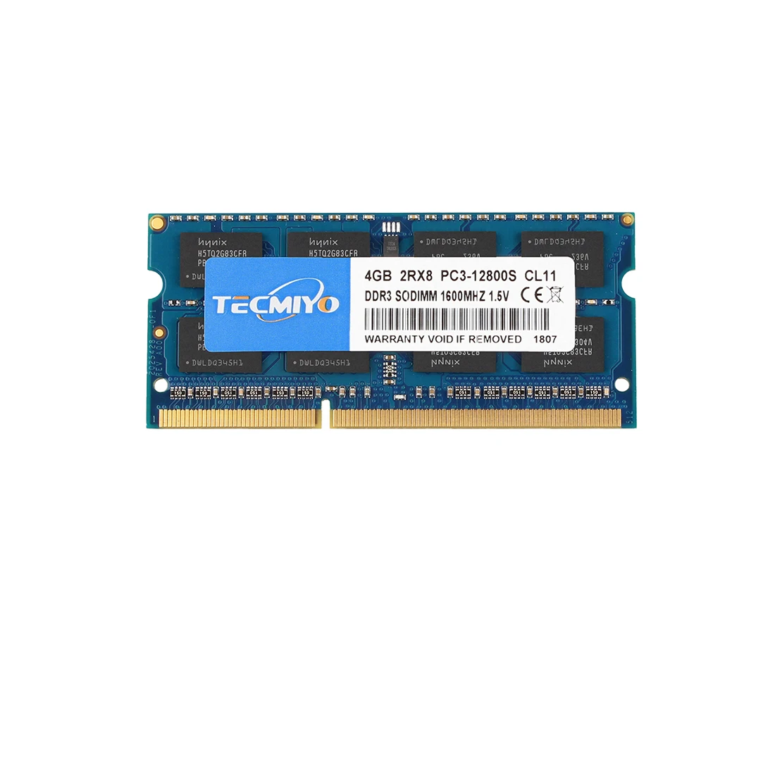 High Quality Tecmiyo Laptop Memory Ram 8GB ( 2X 4GB ) DDR3 1600MHz PC3-12800S 2RX8 SODIMM 1.5V Non-ECC Notebook Memoria - Blue