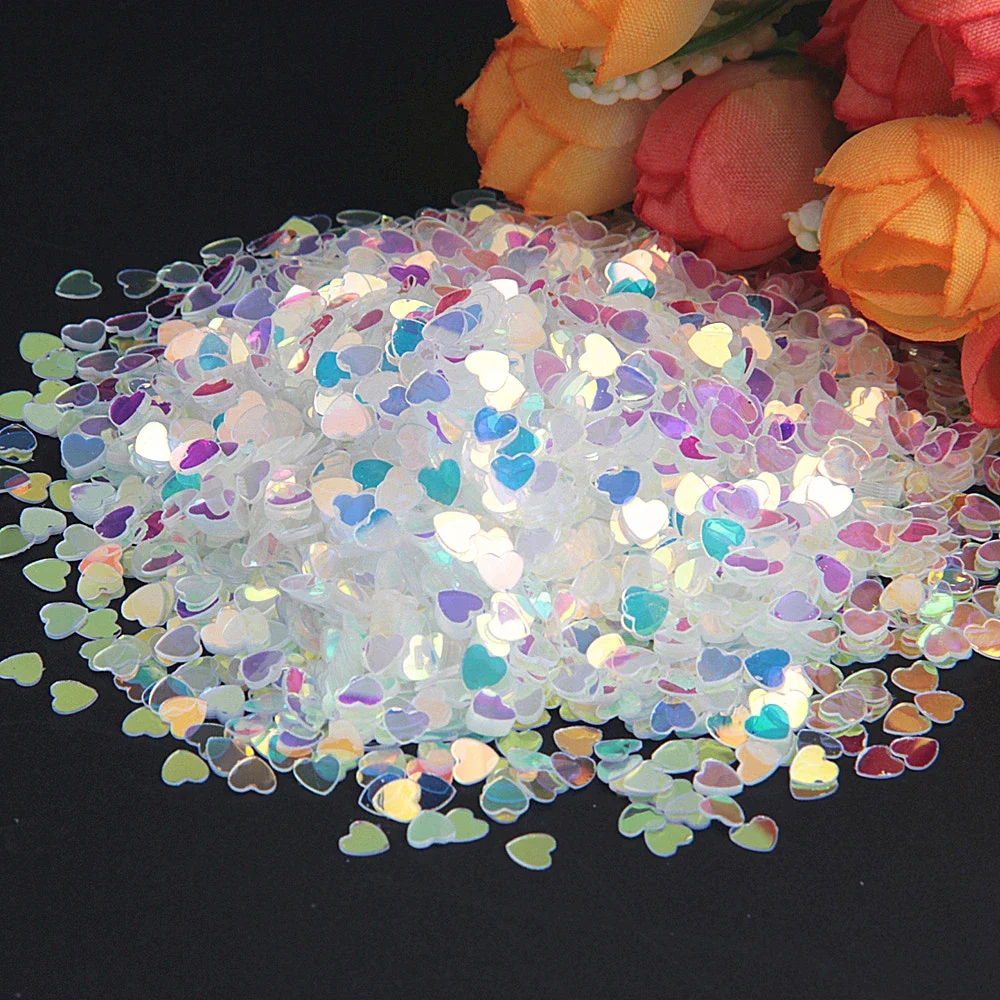 10g Paillettes 3mm-10mm Crystal Transparent Sequins Flat Cup Plum Square PVC Loose Sequin For Crafts Garments Sewing Accessories