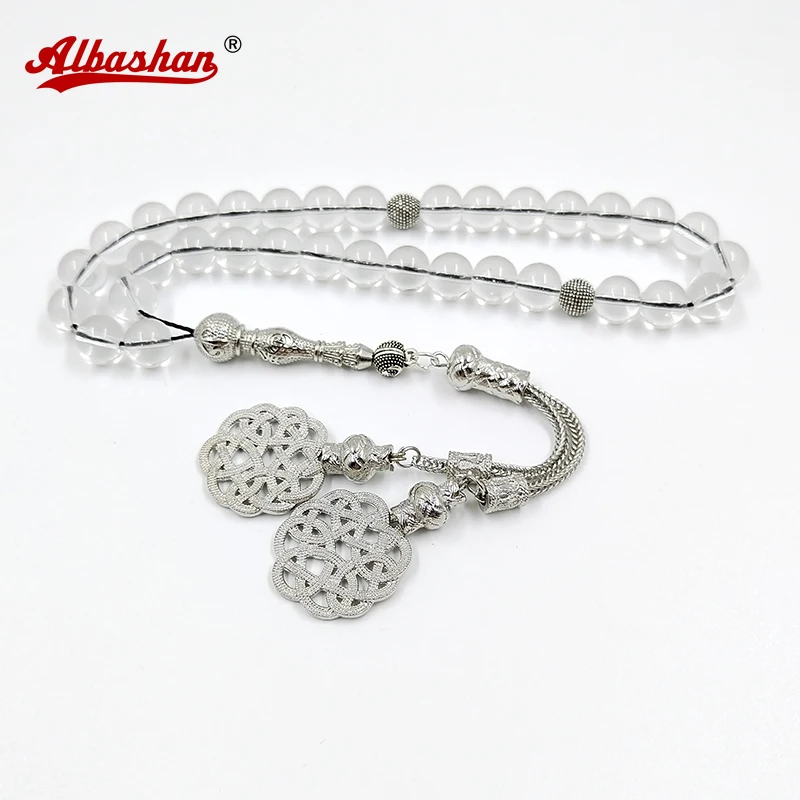 

Tasbih white crystal stone 33 45 51 99 100 prayer beads Muslim Eid ramadan gift misbaha bracelet Islamic accessories Rosary