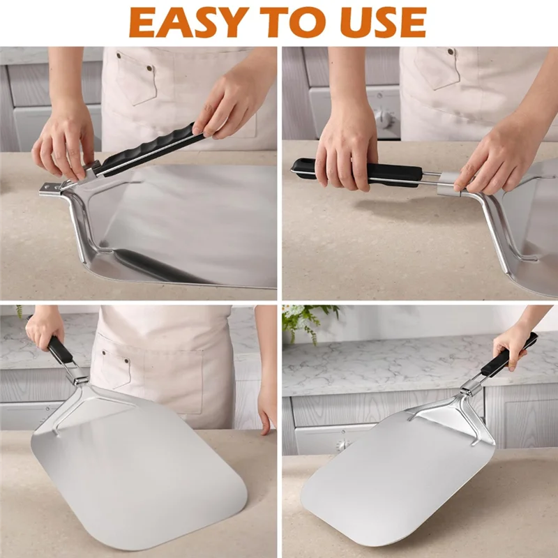 

Pizza Peel 12 Inch, With Foldable Handle Pizza Spatula Homemade Pizza Making Kit
