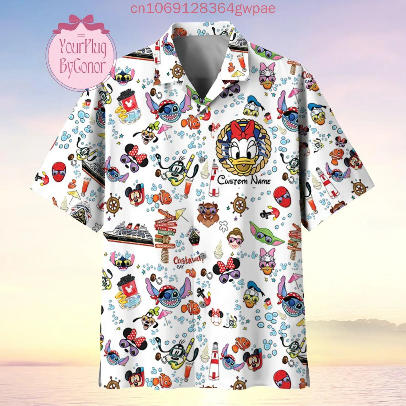 Disney Donald Duck Cruise Hawaiian Shirt Men and Women Casual Beach Shirts Fantasy Magic Wish Short Sleeve Resort Kids Shirt