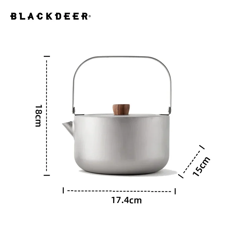 Imagem -03 - Blackdeer-chaleira de Titânio Ultraleve com Alça Dobrável Chaleira para Acampamento ao ar Livre Caminhadas e Mochila 1200ml 209g