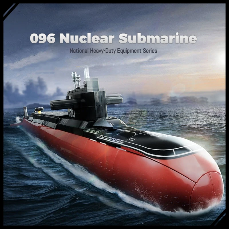 Qimiao 096 Bausteine für strategische nukleare U-Boot, großes militärisches Kriegsschiff-Modell, Montageset mit hohem Schwierigkeitsgrad, Lernspielzeug