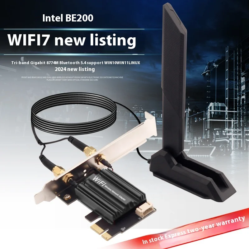 

AX210 BE200 WiFi7 PCIe Wireless Adapter 8774Mbps Tri-Band 6GHz Bluetooth 5.4 for Desktop