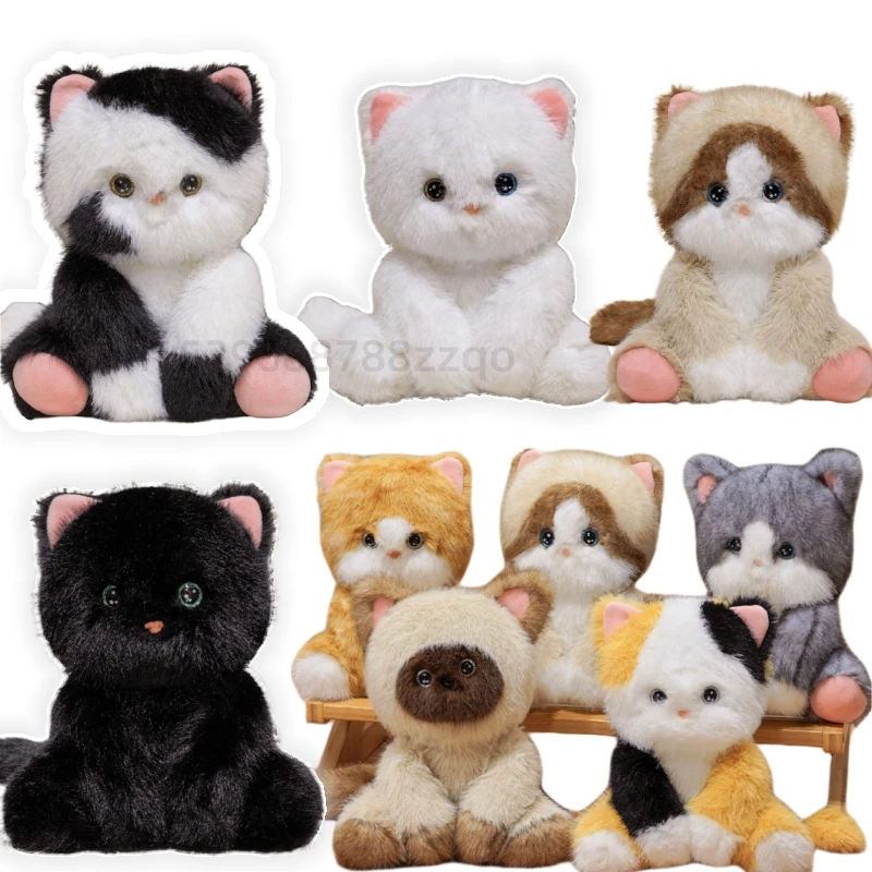 

Simulation Cat Plush Doll Devon Rex Siamese Cat Plush Toy Kawaii Accompany Sleep Toy Kids Girls Birthday Gift s Home Decoration