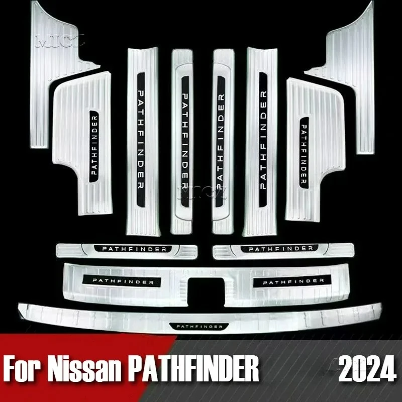 

For Nissan PATHFINDER Stainless Steel Rear Bumper Protector Sill Trunk Tread Plate Trim Car Accessories - 2024