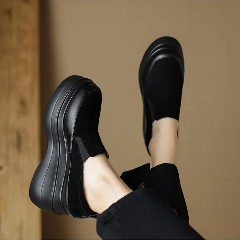 Sepatu pantofel hak tinggi wanita, Zapatos Platform kasual Pumps 2024