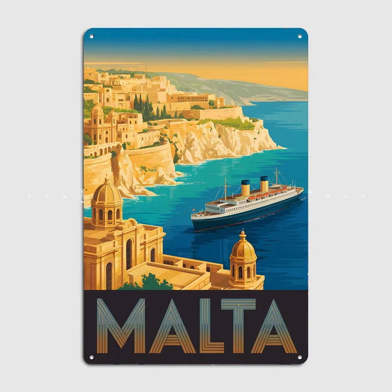 Malta City Scenery Travel Poster Metal Sign Life Wall Custom Bedroom Indoor Home Wall Decor Posters Room Decoration