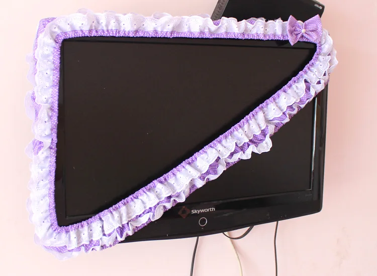 Pantalla de Monitor de cubierta de polvo con elástico, cubierta de TV circular de tela, encendido sin sacar, decoraciones para el hogar, 24-48