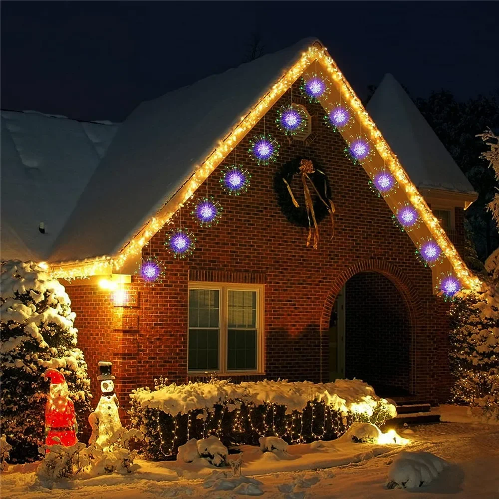 LED Copper Wire Firework Lights, 8 Modes Fairy Starburst Light with Remote Outdoor Decorations for Home, Party, Cafe, Wedding