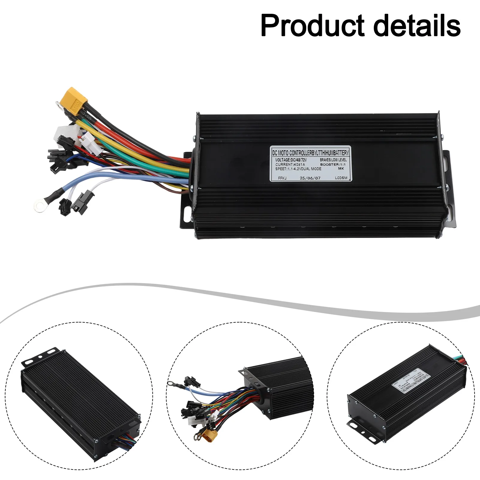 Three Mode Motor Controller Brake System 184x83x43mm Brushless Motor Thermal Overloading Protection 3-mode Control