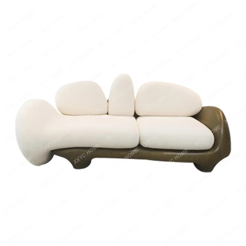 House Silent Style Small Sofa Model Room Small Apartment Lambswool Fabric Home