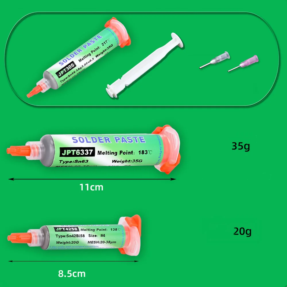 20g/Pcs Solder Paste 138℃ 183℃ Melting Point Solder Paste Needle Tube USB LED BGA Phone Tail Plug Welding Rework Tools Supplies