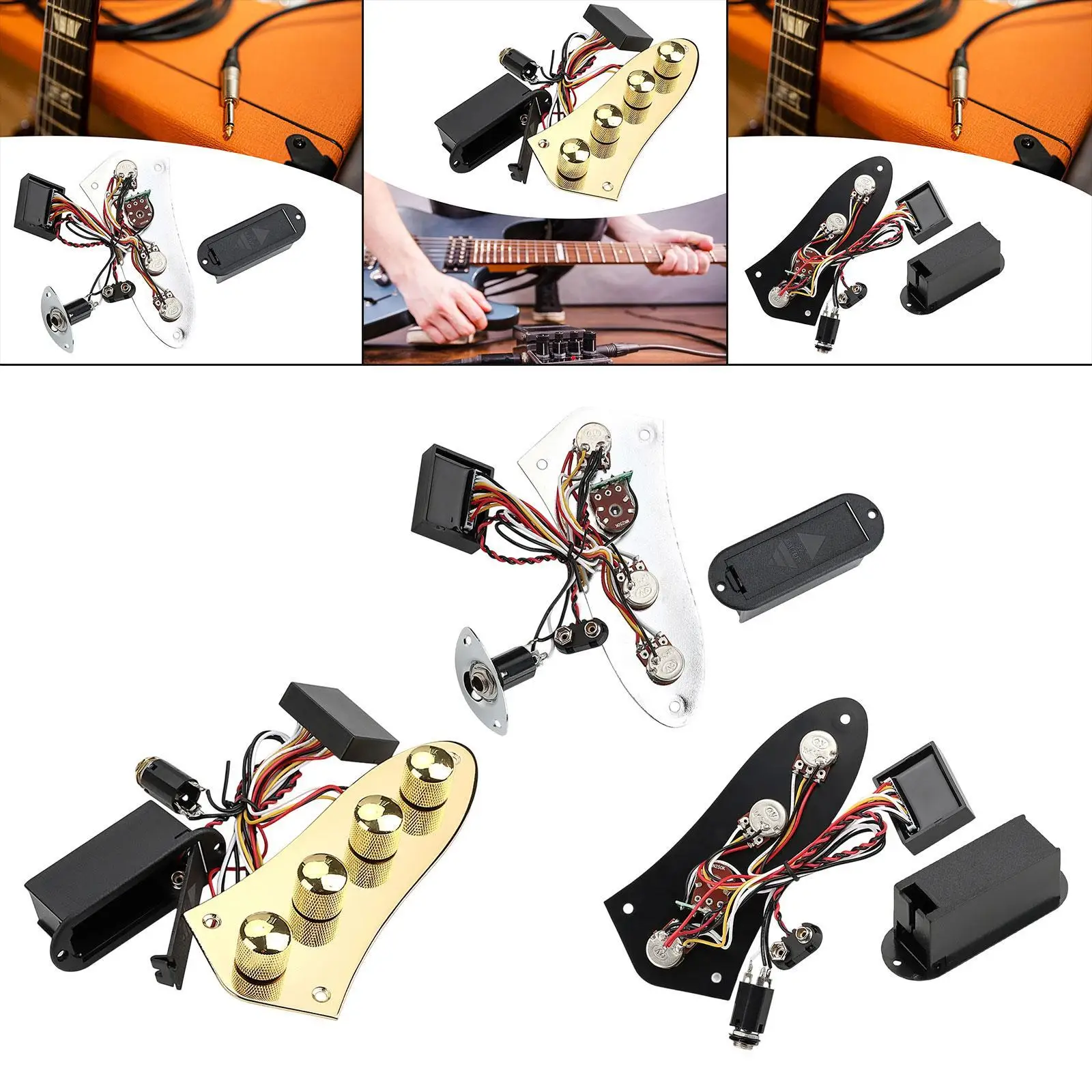 

Bass Guitar Control Plate Guitar Replace Parts Easy to Install Tone Volume Control Preamp Wiring Harness Assembly