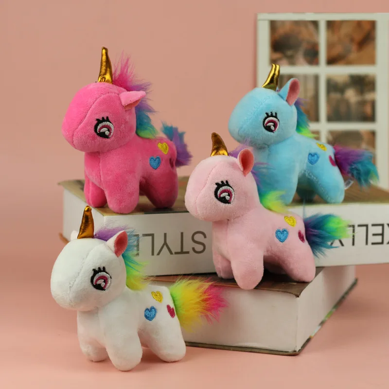 

Радужный единорог, маленькая фигурка, брелок-подвеска-милые куклы-пара, мультяшная миниатюрная мягкая игрушка