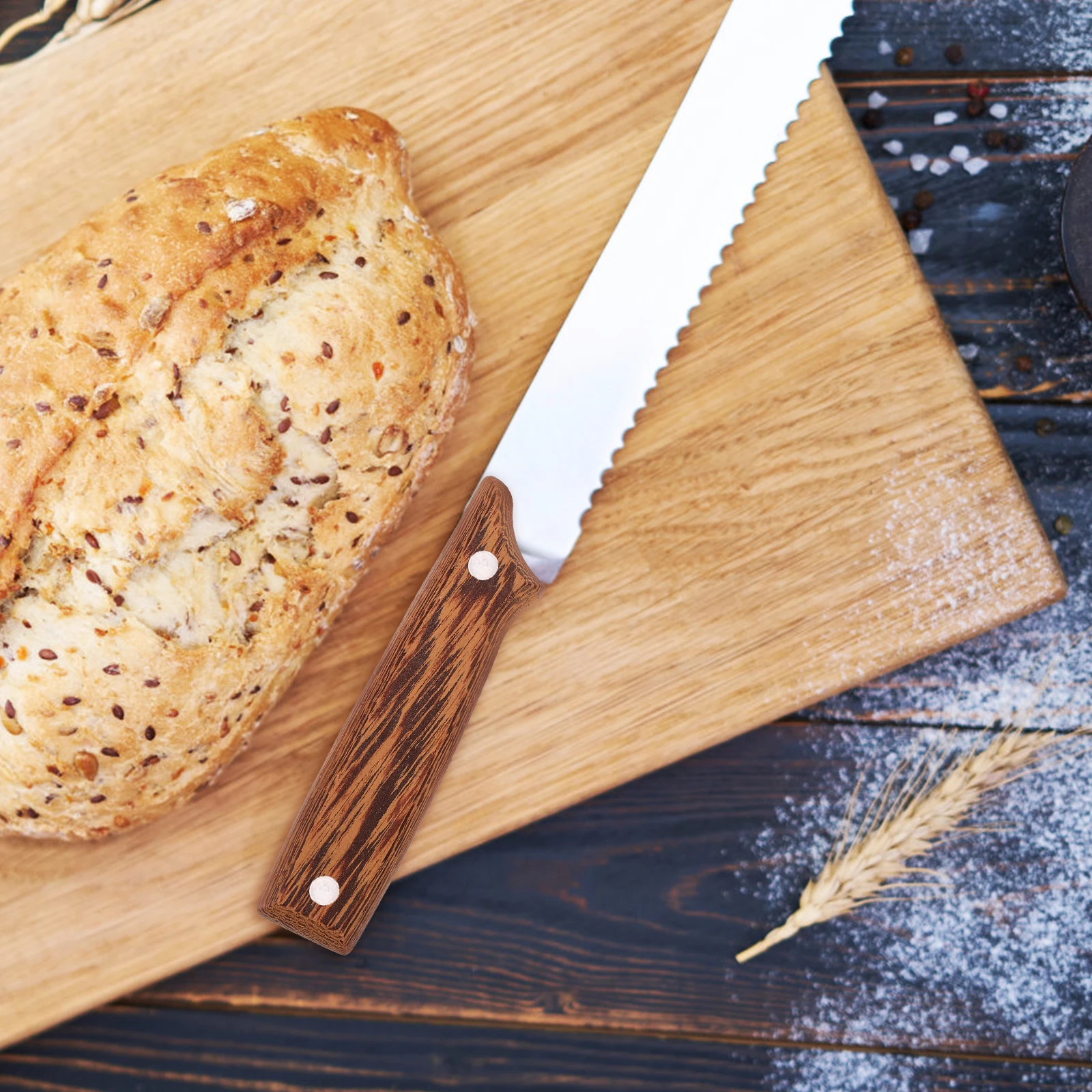 

2Pcs Wooden Handle for Cutter Stainless Steel Replacement Grip Kitchen Chopping Tool Ergonomic Non-Slip Comfortable Cutter