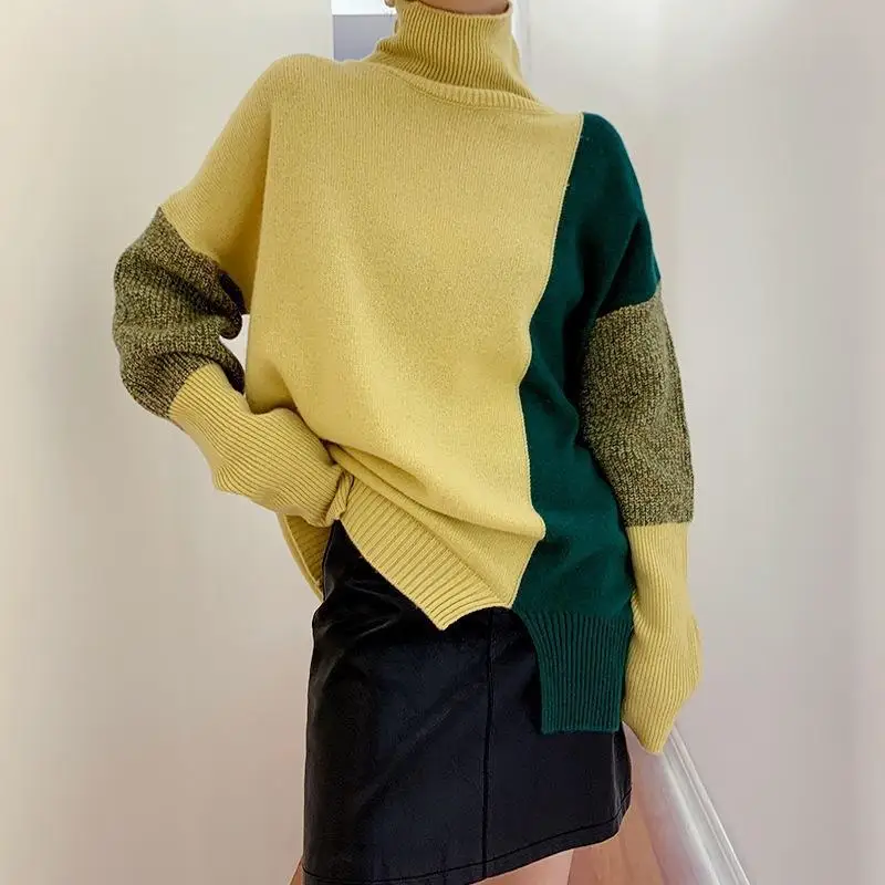 2023 Autumn Winter Women Sweater Turtleneck Cashmere Sweater Women Knitted Pullover Fashion Keep Warm Loose Tops