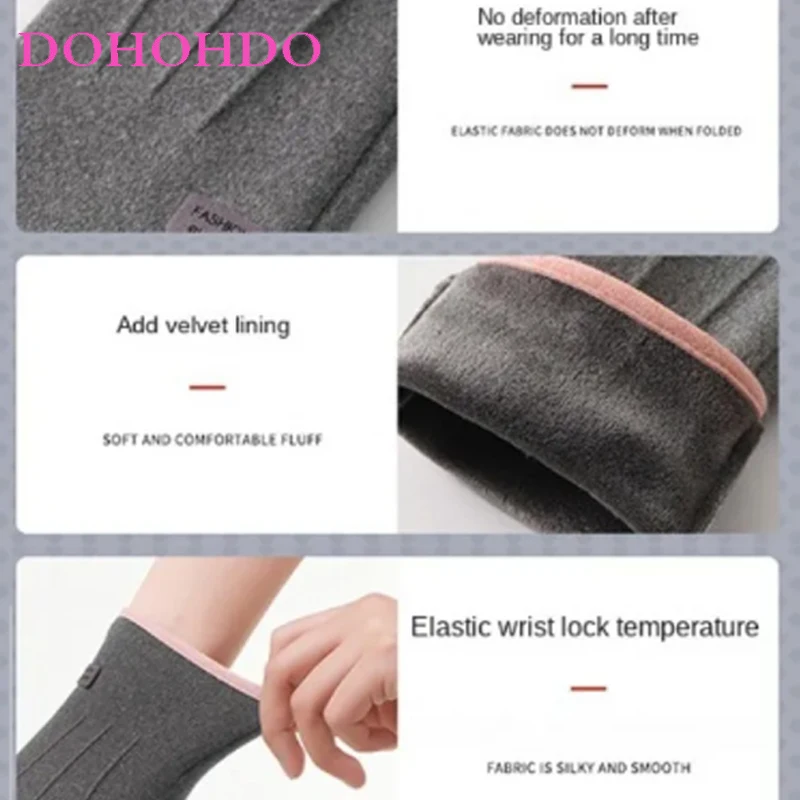 ถุงมือกำมะหยี่ ถุงมือผู้หญิงสำหรับฤดูหนาว ถุงมือหน้าจอสัมผัสสำหรับกิจกรรมกลางแจ้ง ถุงมือขี่จักรยานแบบสามเส้น ถุงมือสีดำ ถุงมืออุ่น ถุงมือผู้ชาย ถุงมือขี่มอเตอร์ไซค์