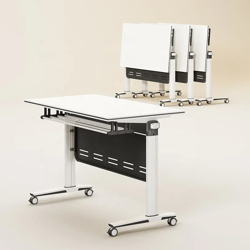 Portable Home Office Fold Staff Desk School Student Revolving Training Room Tutorial Class Nesting Desk