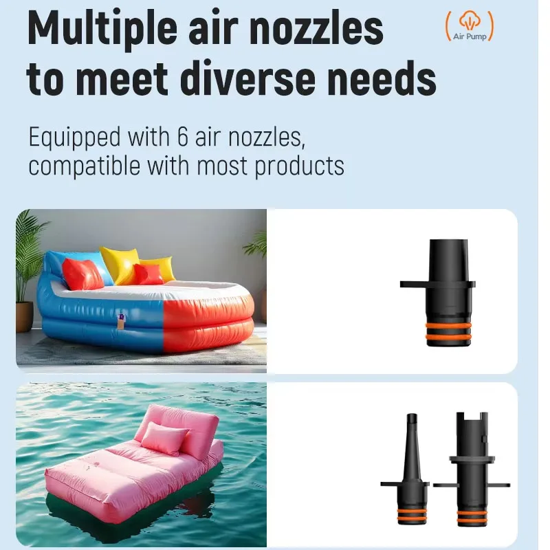 Portable Electric Air Pump Inflator for Inflatable Kayak Swimming Ring Pool Float Boat Air Bed Quick Rechargeable Air Pump