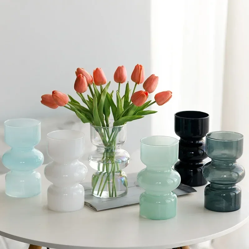 Ins Windshield Vase High Sense Living Room Decoration Flower Arrangement Retro Small Vases Handicraft Ornament