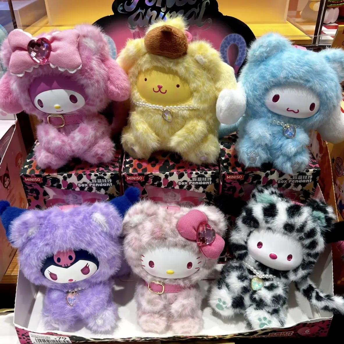 Authentic Miniso Sanrio Forest Vibes Blind Box Trendy Toy Vinyl Plush Pendant Figure Dolls Mylody Hello Kitty Mystery Box Gift