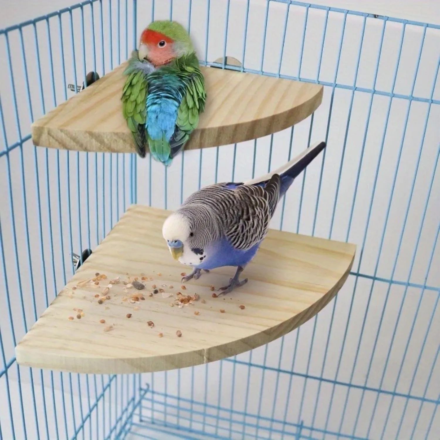 Plataforma de Madera para Loros y Hámsters – Soporte para Juegos de Aves, Accesorios para Jaulas de Animales Pequeños