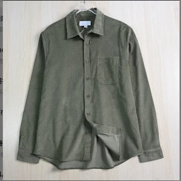

Corduroy Long Sve irt Loose Fit Youth Autumn Regular Thin Pure Color Button Closure Casual irt for Men